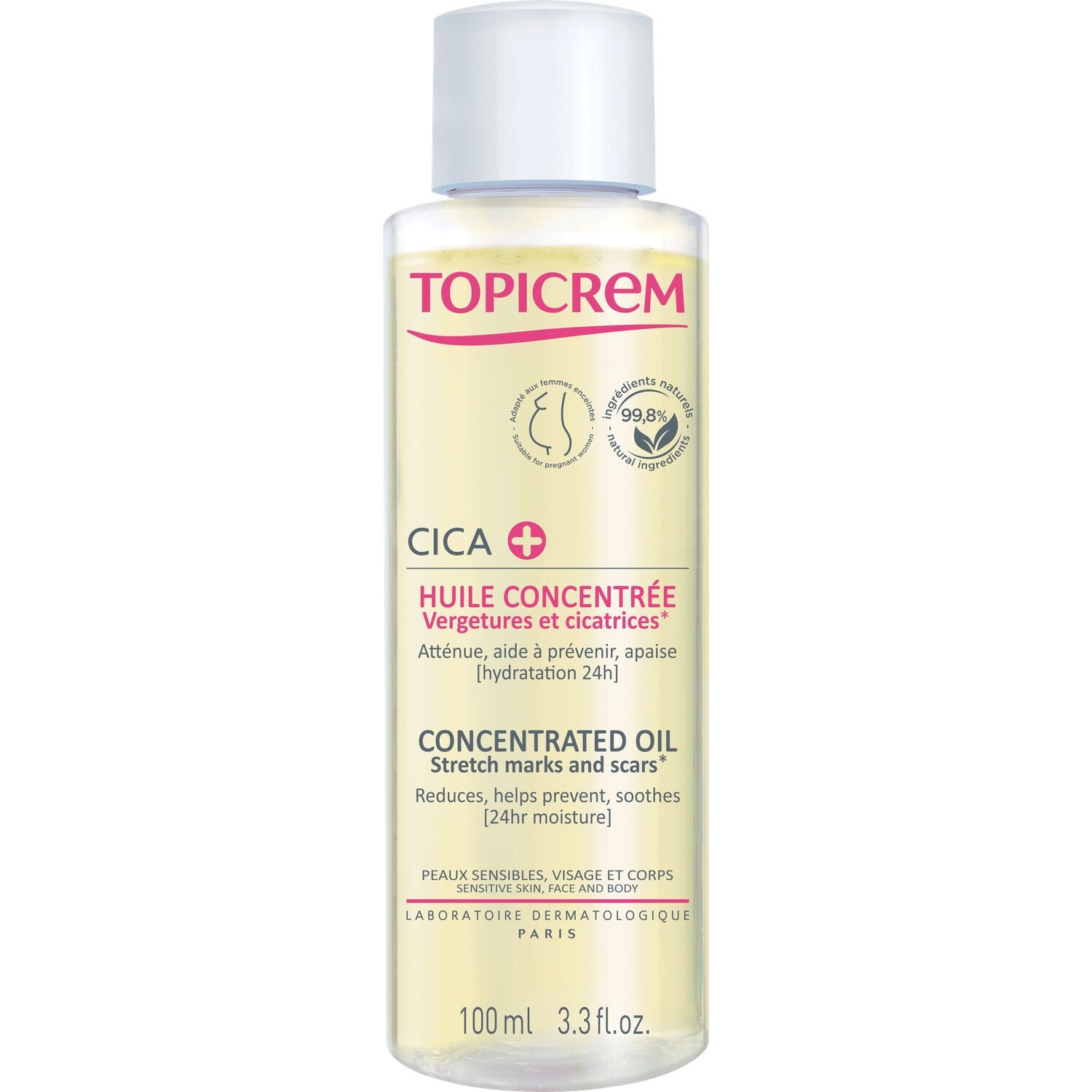 CICA+ Huile Concentrée Vergetures et Cicatrices 100 ml - TOPICREM