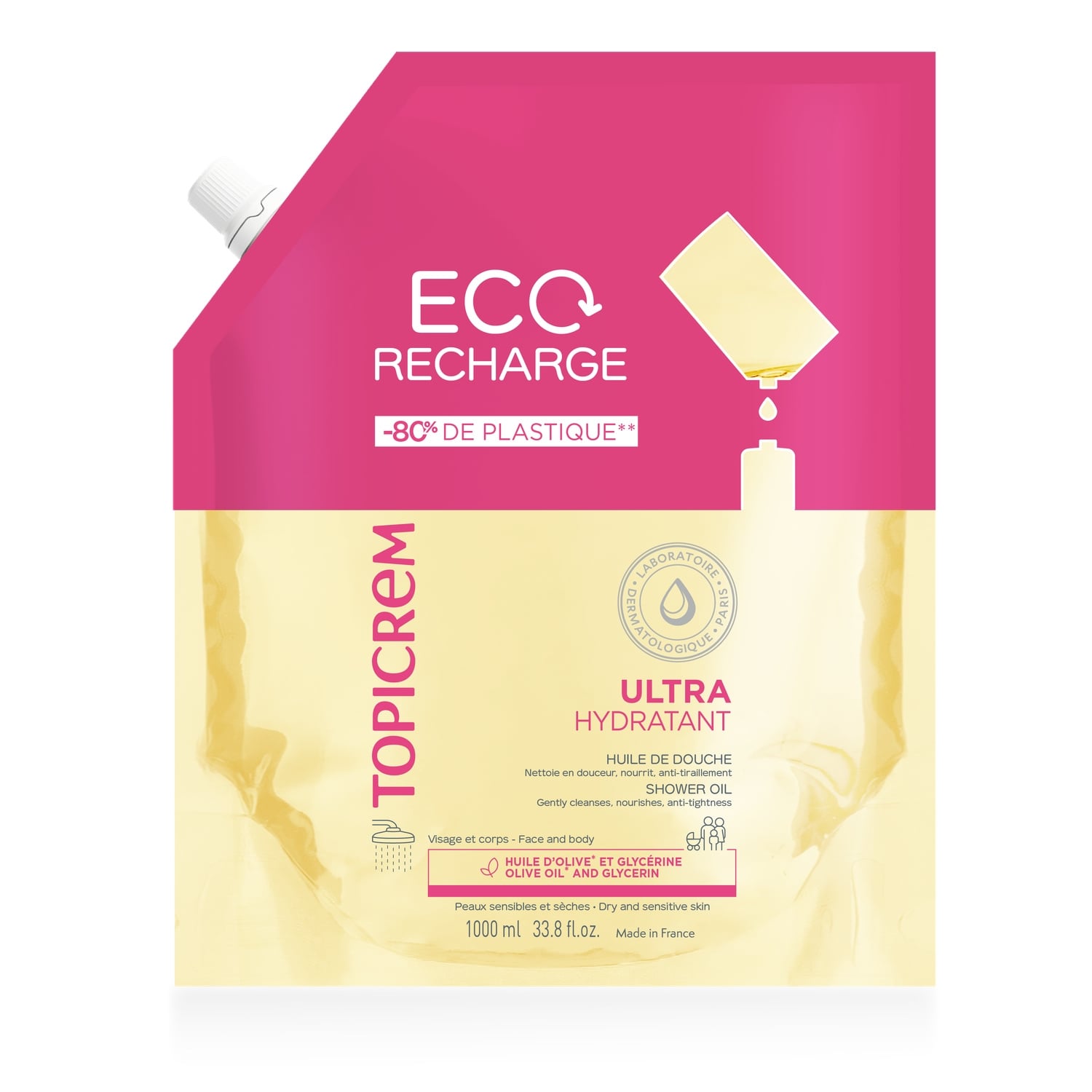 ULTRA-HYDRATANT Recharge Huile de Douche 1 L - TOPICREM