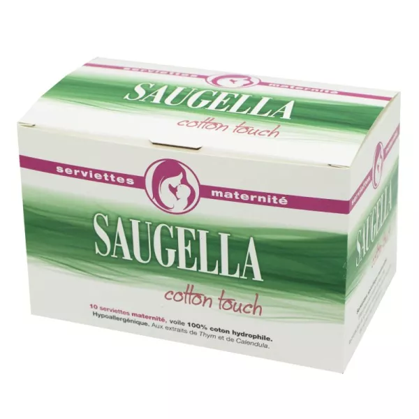 SAUGELLA COTTON TOUCH 10 SERVIETTES MATERNITE - VIATRIS
