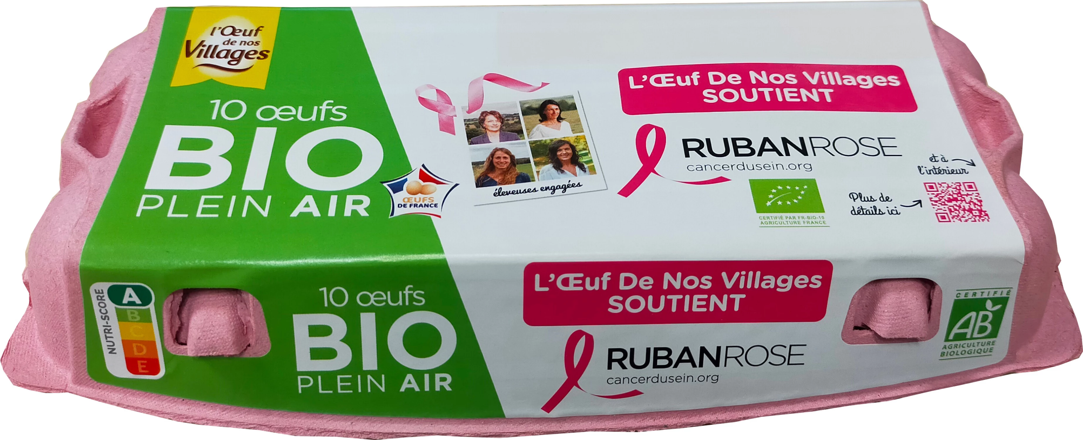 Oeufs Bio Ruban Rose X10