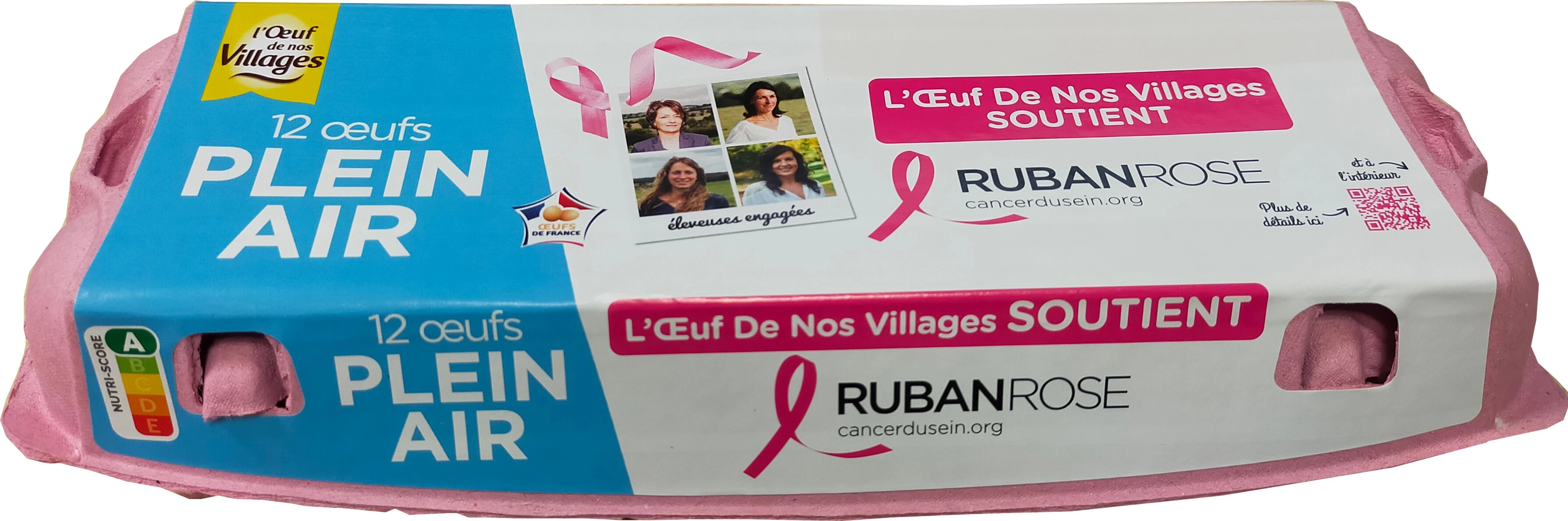 Oeufs Plein Air Ruban Rose X12