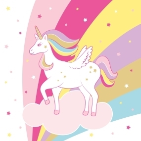 20 Serv 33x33cm Licorne Rainbo