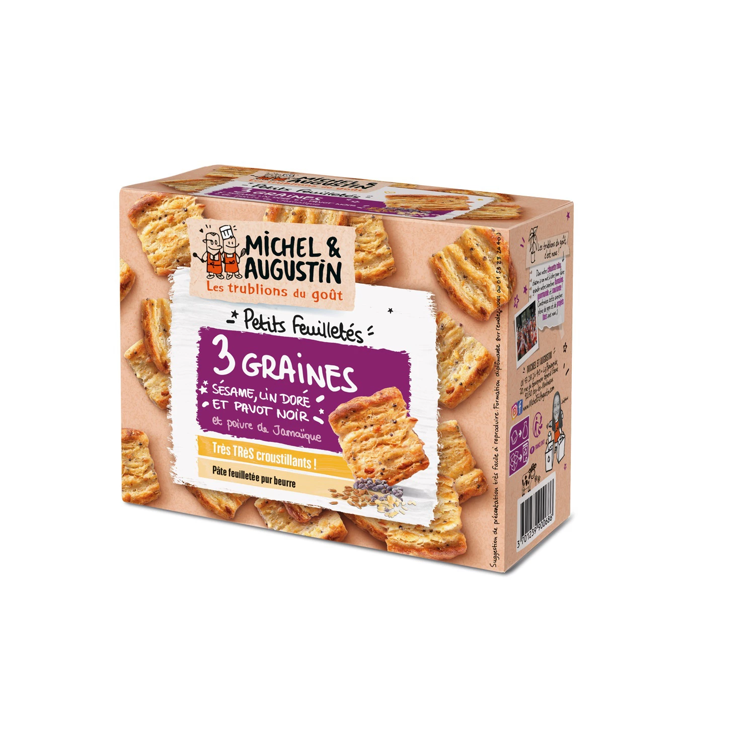 Small Emmental Puff Pastries Label Rouge, 90gr - MICHEL ET AUGUSTIN