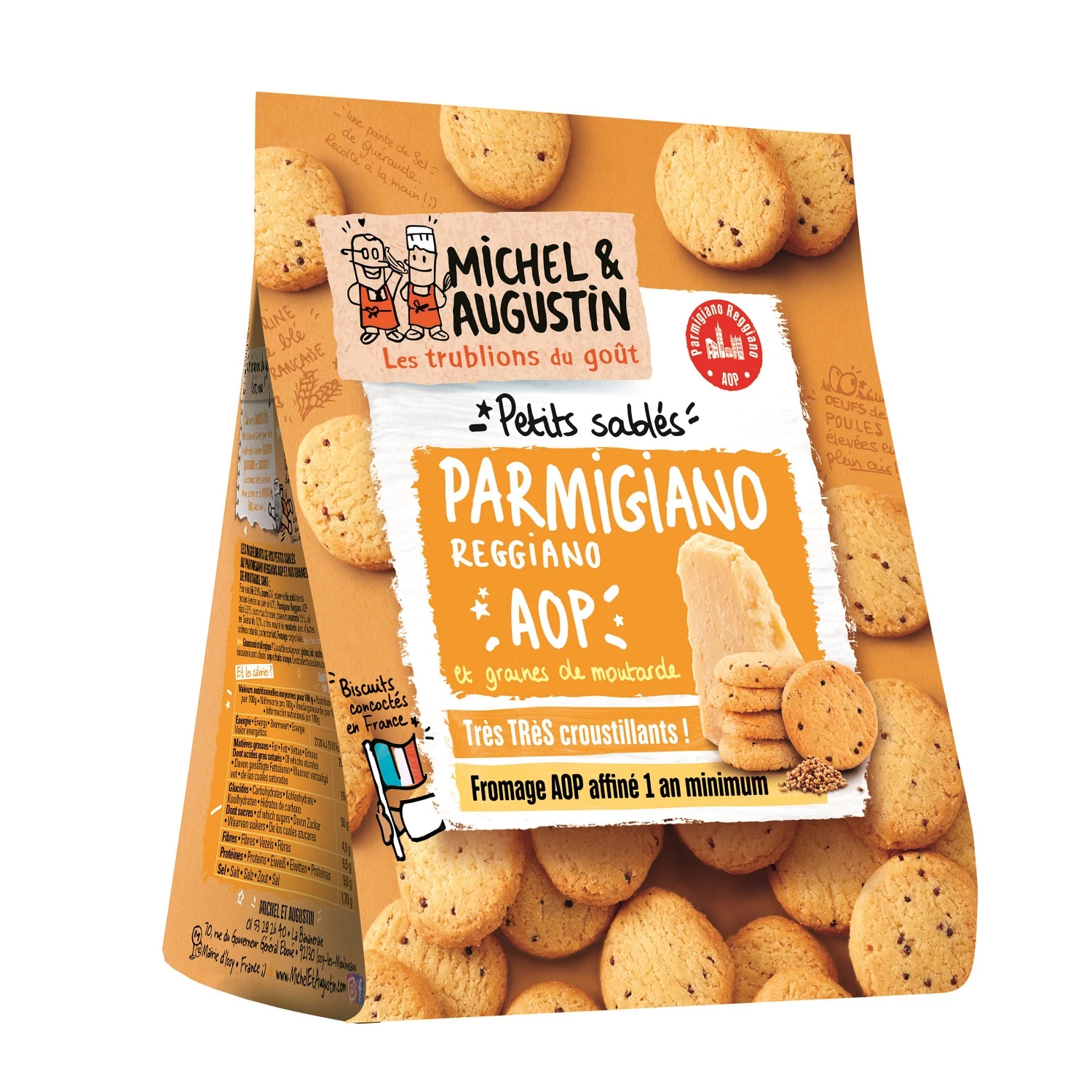 Galletas Pequeñas De Parmesano Y Mostaza, 120g - MICHEL ET AUGUSTIN