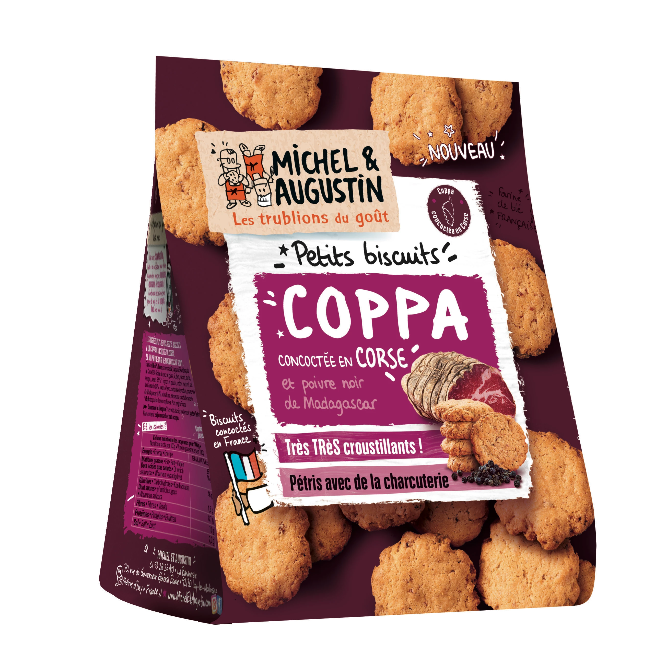 Petits Biscuits Coppa Poivre Noir de Madagascar, 90g  - MICHEL ET AUGUSTIN