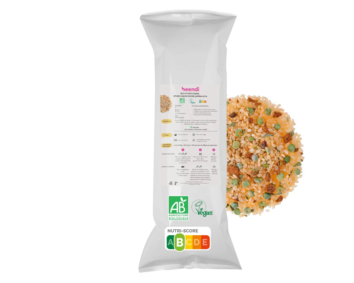 Organic Cajun Split Pea Rice 5kg Bag - Beendi