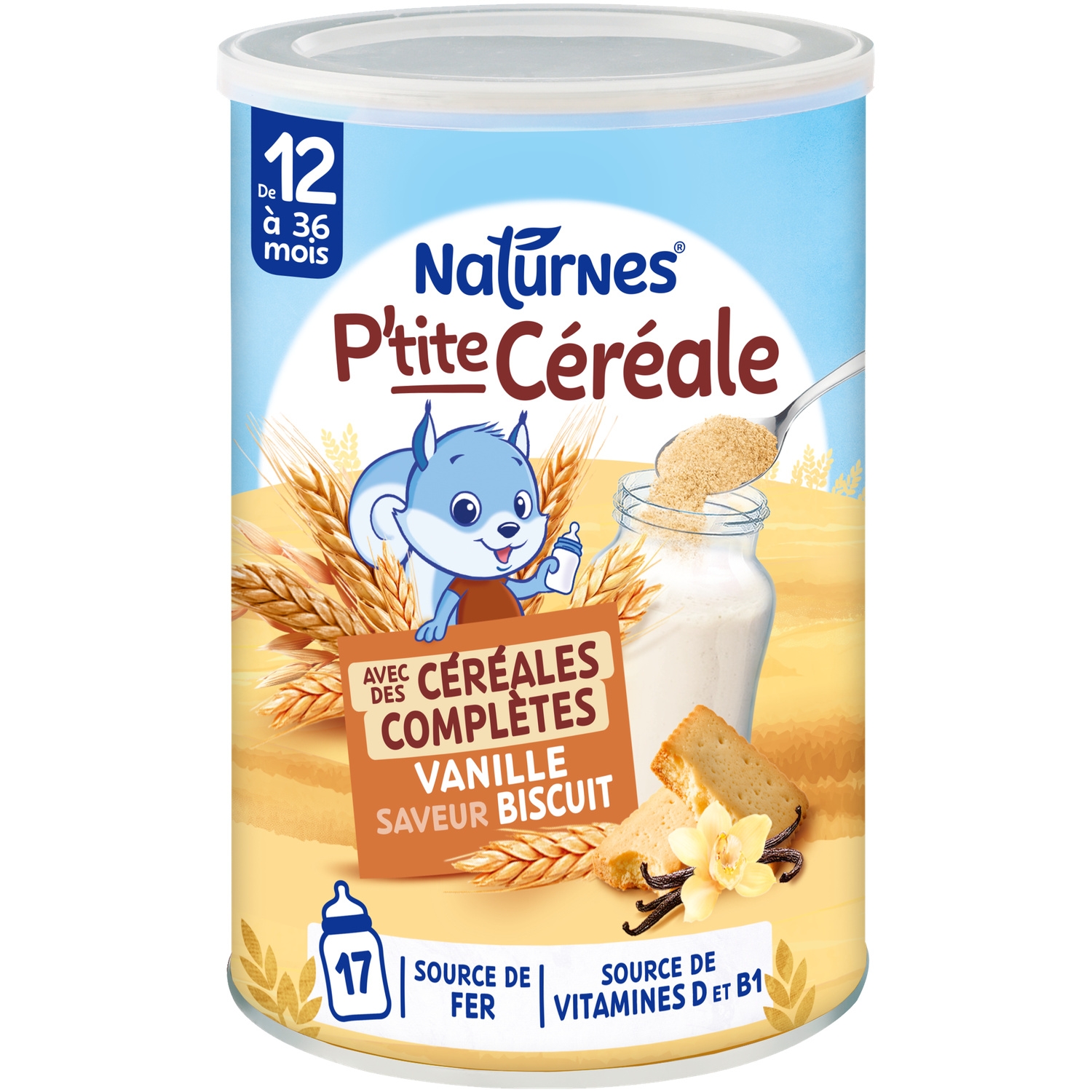 P'tite Céréale céréales complètes vanille saveur biscuit dès 12 mois - NATURNES
