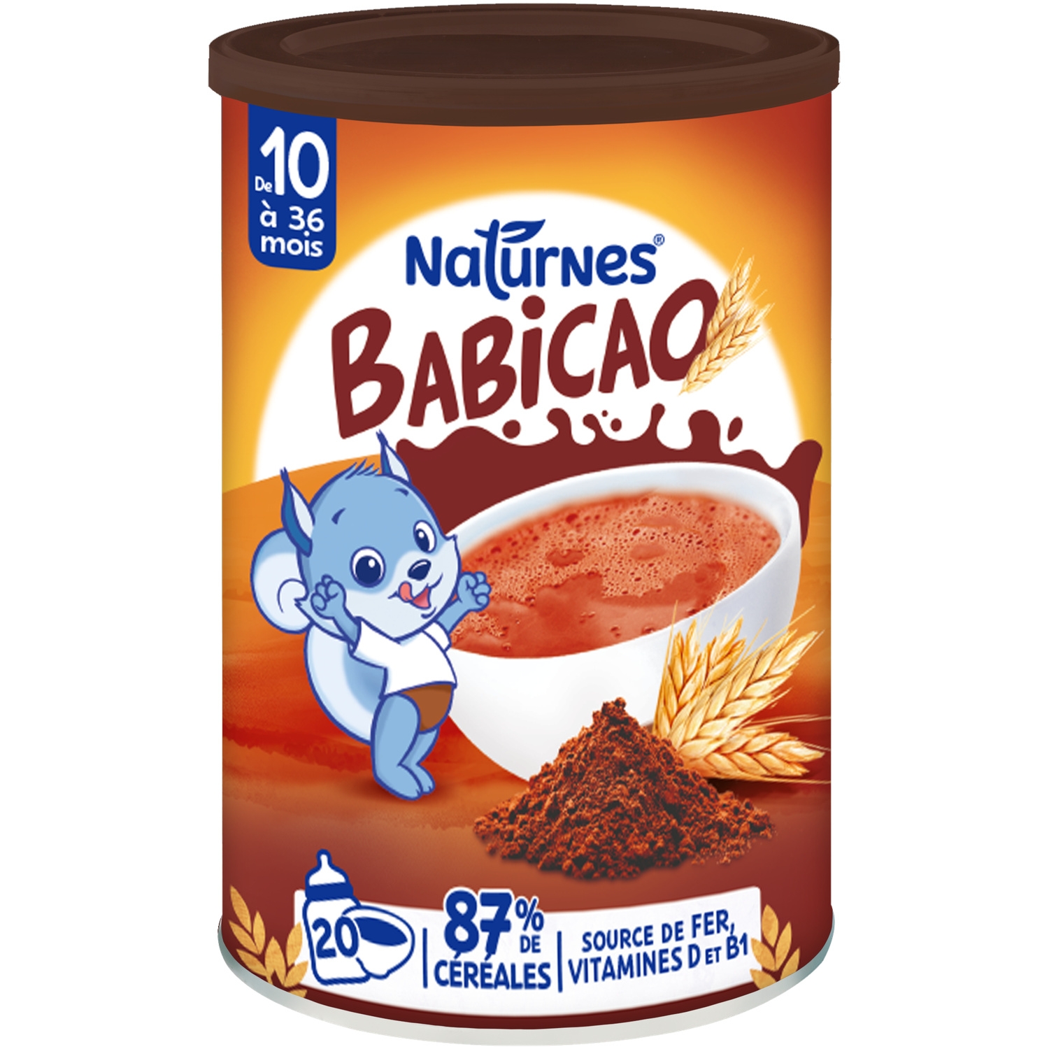 Céréales infantiles Babicao chocolatées dès 10 mois 400 g - NATURNES