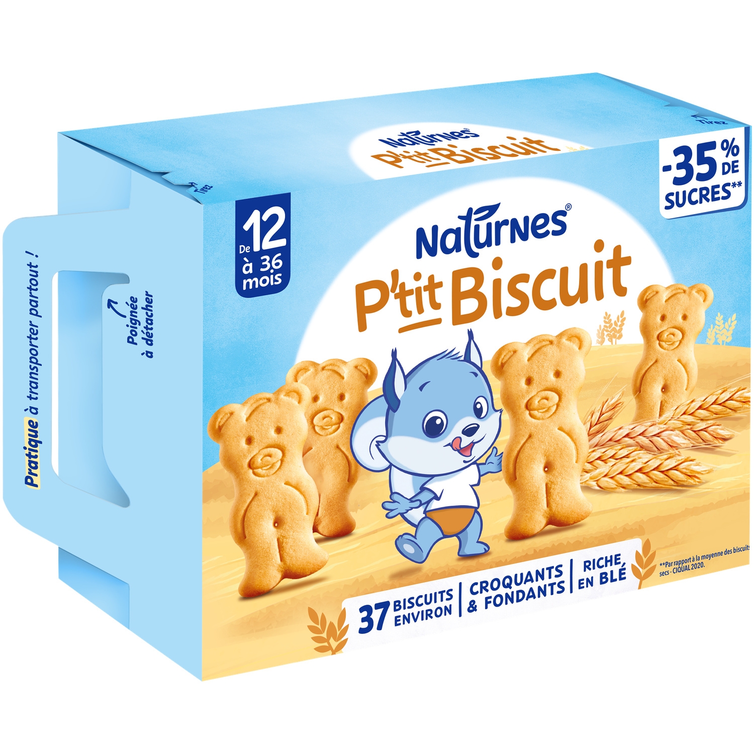 P'tit Biscuit bébé -35 % de sucres dès 12 mois 180 g - NATURNES
