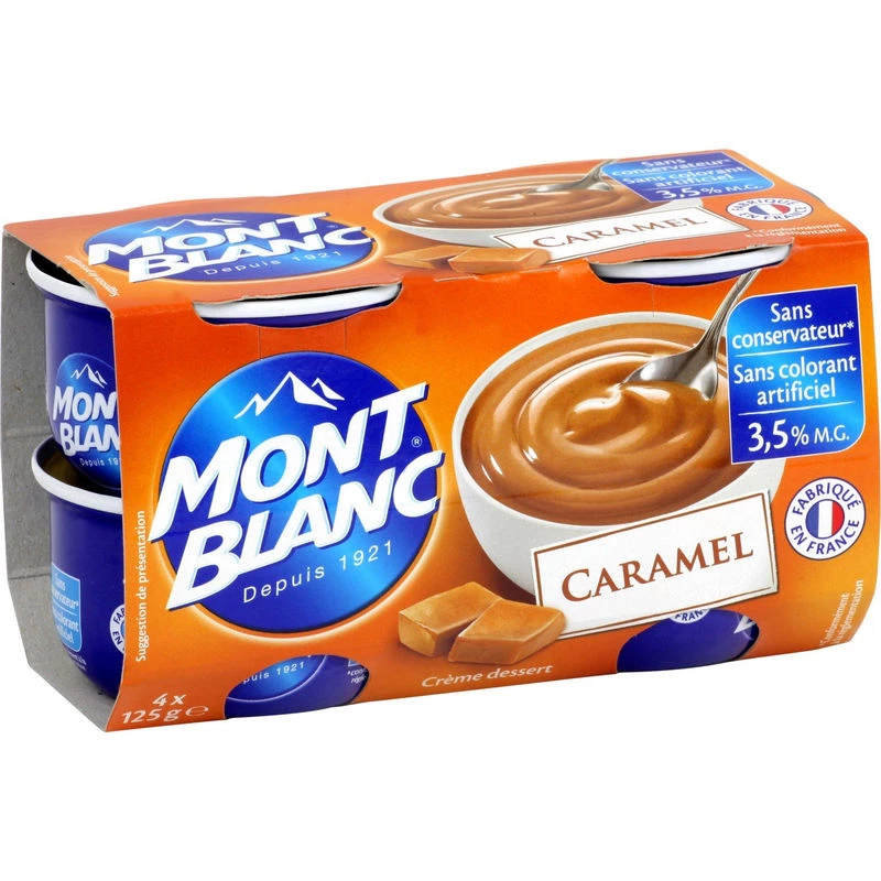 Crème Dessert Caramel, 4x125g - MONT BLANC