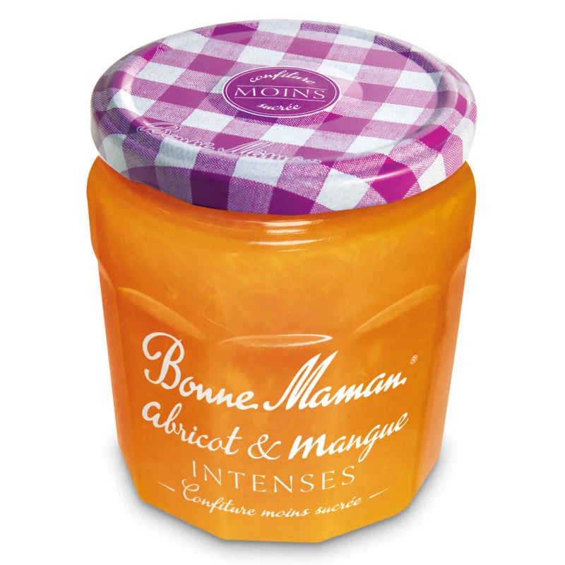 Minder zoete intense abrikozen-mangojam 335g - BONNE MAMAN