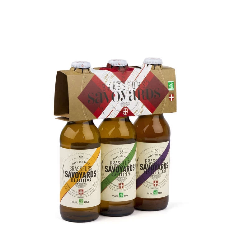 Assortiment de Bières Artisanales, 5°, 3x33cl - LES BRASSEURS SAVOYARDS