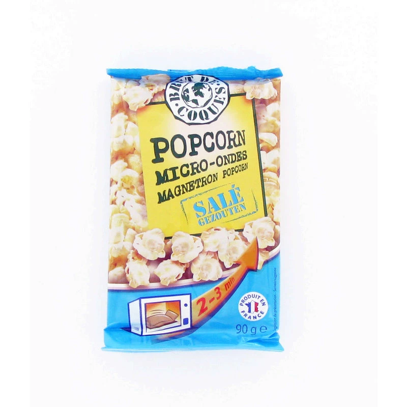 Pop Corn Salé Micro-onde, 90g - BRUT DE COQUES