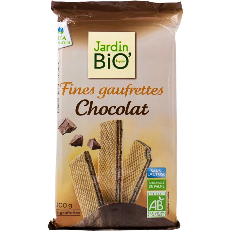 Thin organic chocolate wafers 200g - JARDIN BIO