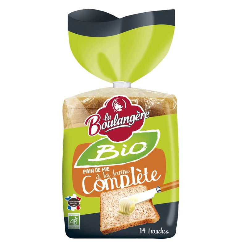 Organic Wholemeal Sandwich Bread 500g - LA BOULANGERE