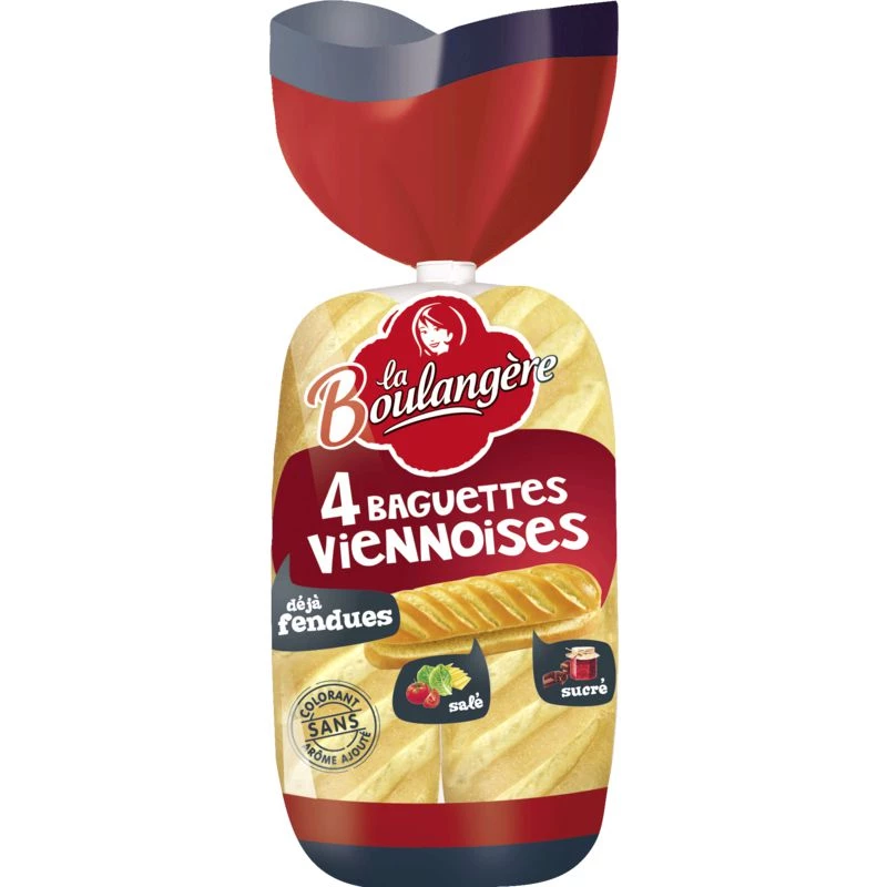 Baguettes Viennoises x4 340g - LA BOULANGERE
