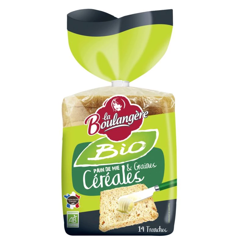 Organic Cereal Seed sandwich bread 500g - LA BOULANGERE