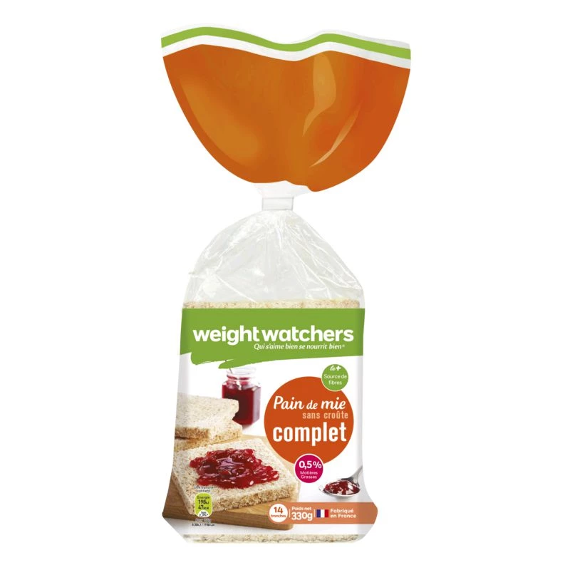 Pain de mie sans croûte complet 330g - WEIGHT WATCHERS