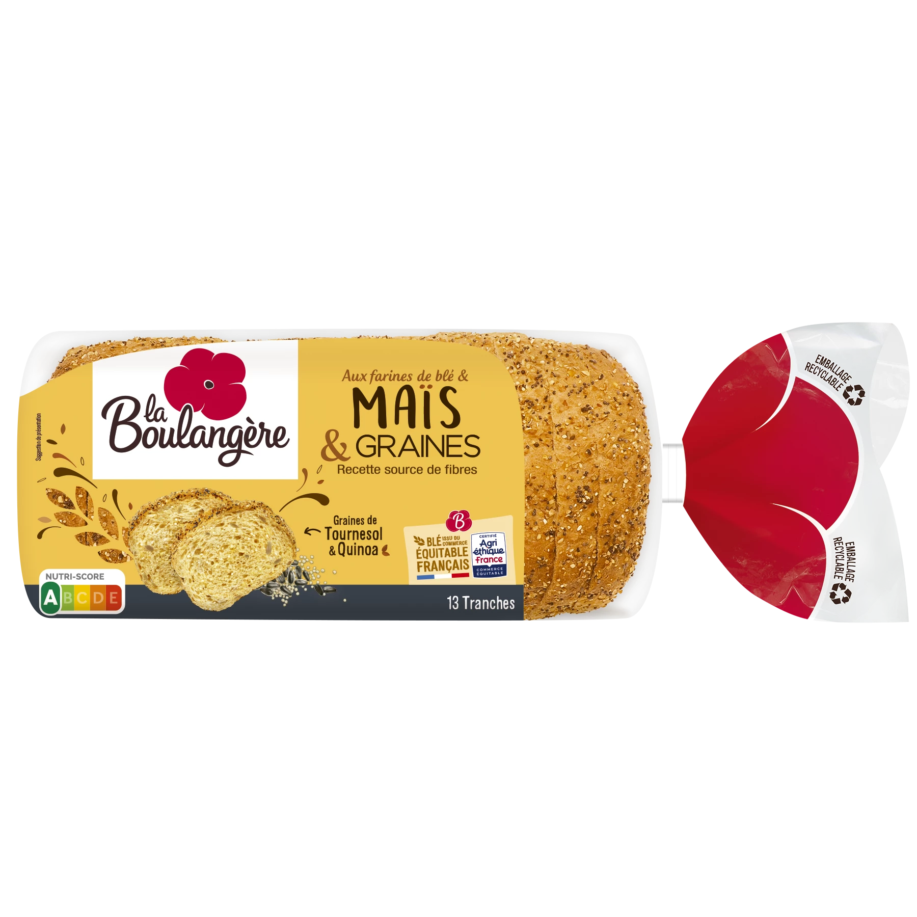 Pain de Mie Mais Quinoa Tournesol 260g - LA BOULANGERE