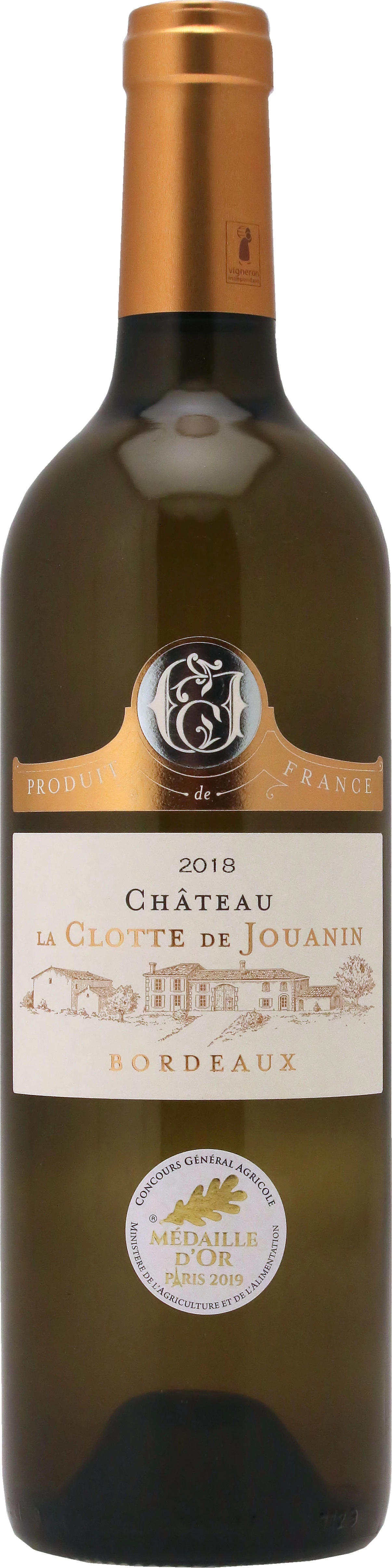 Vin Blanc de Bordeaux, 12,5°, 75cl - CHÂTEAU LA CLOTTE DE JOUANIN