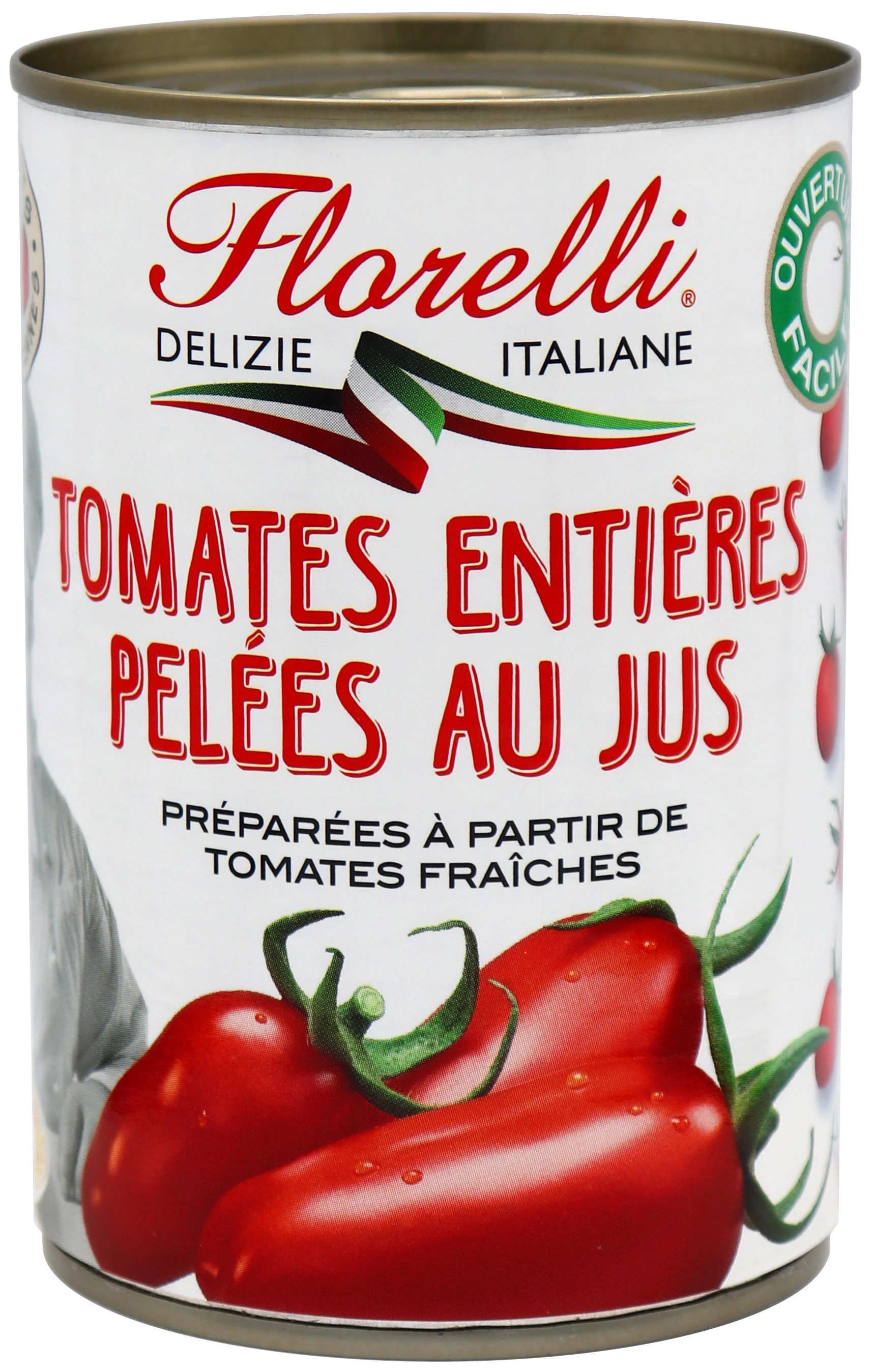 Tomates Enteros Pelados en Jugo, 400g - SAINT ELOI