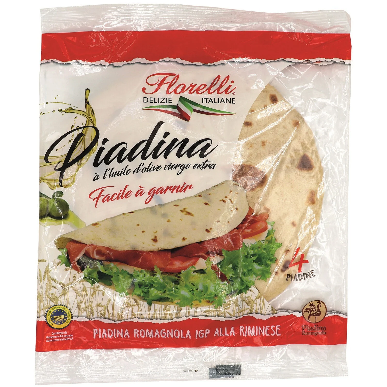 Tortilla Piadina with Virgin Olive Oil 480g - Florelli