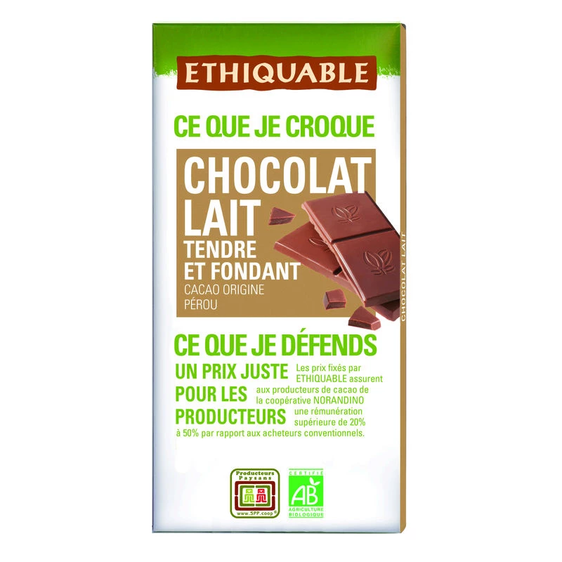 Choco Lait Nature Bio 100g