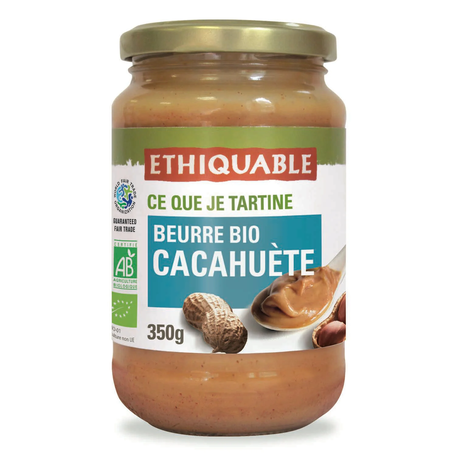Peanut Butter Without Palm Oil Organic 350g - Ethiquable