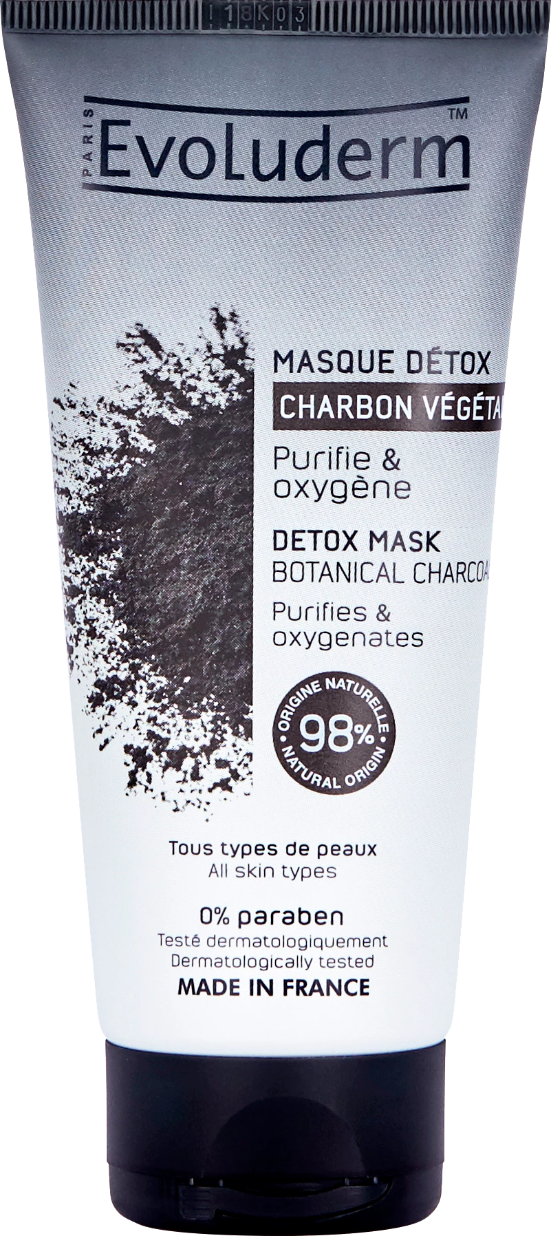 Masque Détox Au Charbon Végétal Actif 100ml - Evoluderm