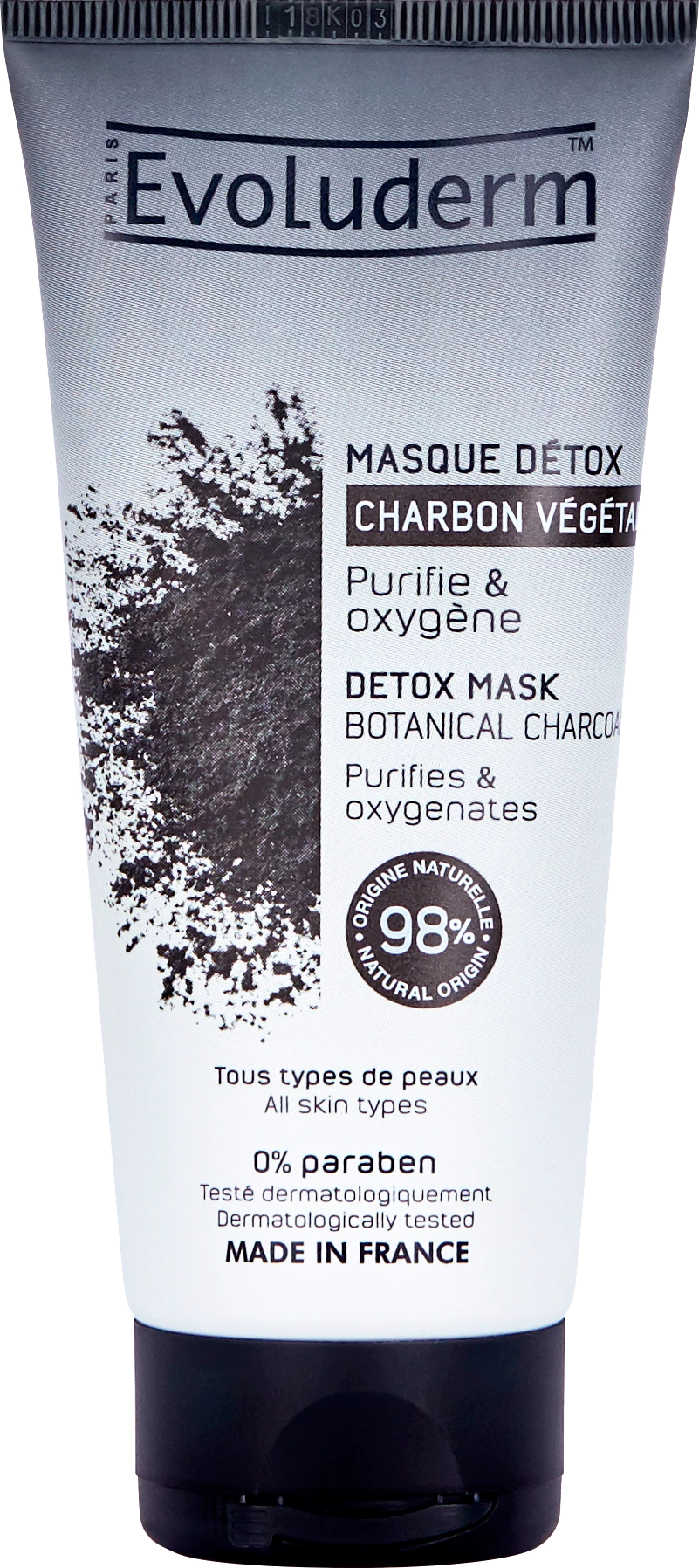 Maschera Detox Al Carbone Vegetale Attivo 100ml - Evoluderm