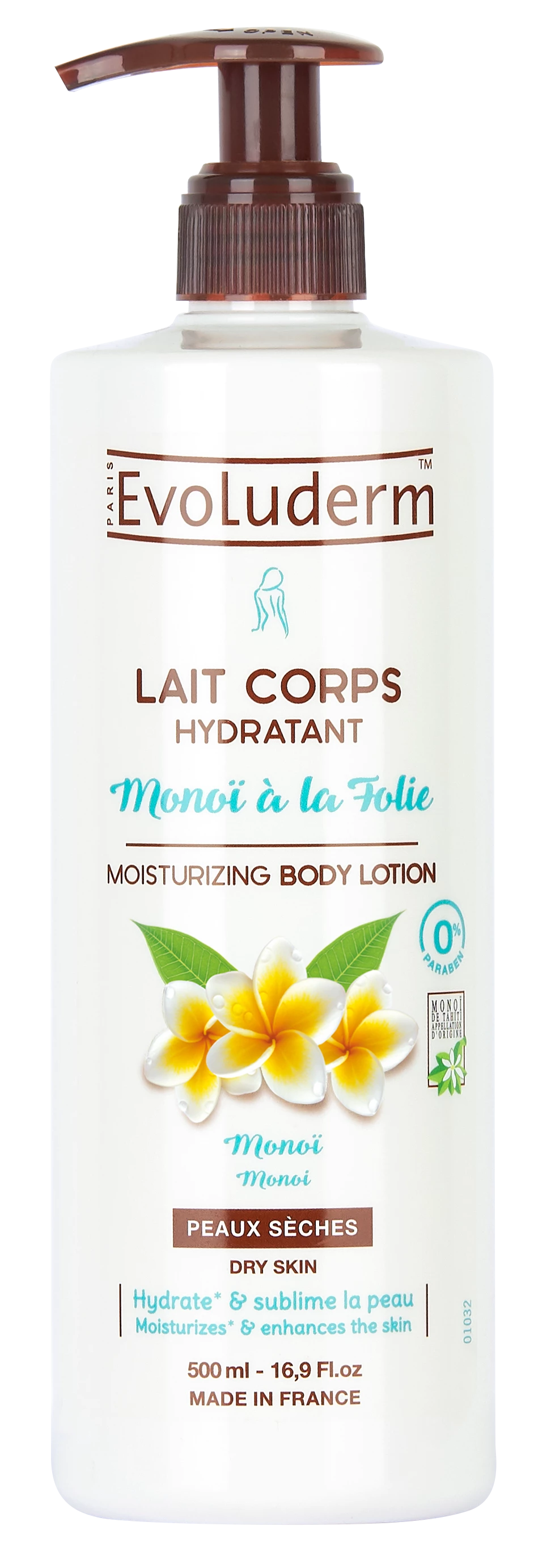 Lait Corps Hydratant Monoï à La Folie 500ml - Evoluderm