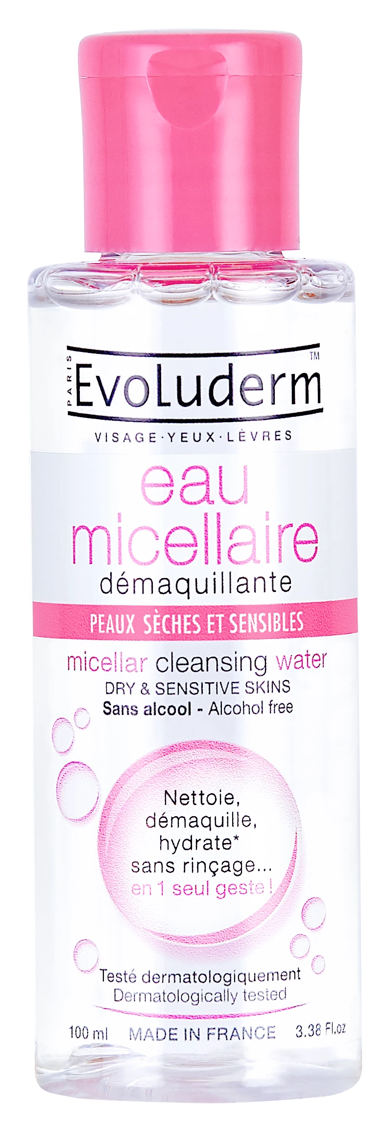 Micellar Makeup Remover Water for Dry and Sensitive Skin 100ml - Evoluderm