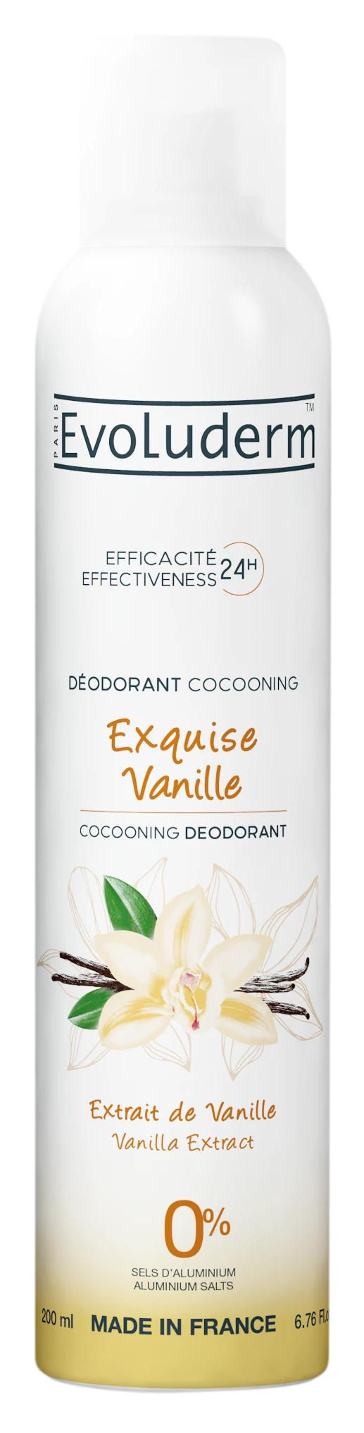 Дезодорант Exquisite Vanilla с экстрактом ванили, 200 мл - EVOLUDERM