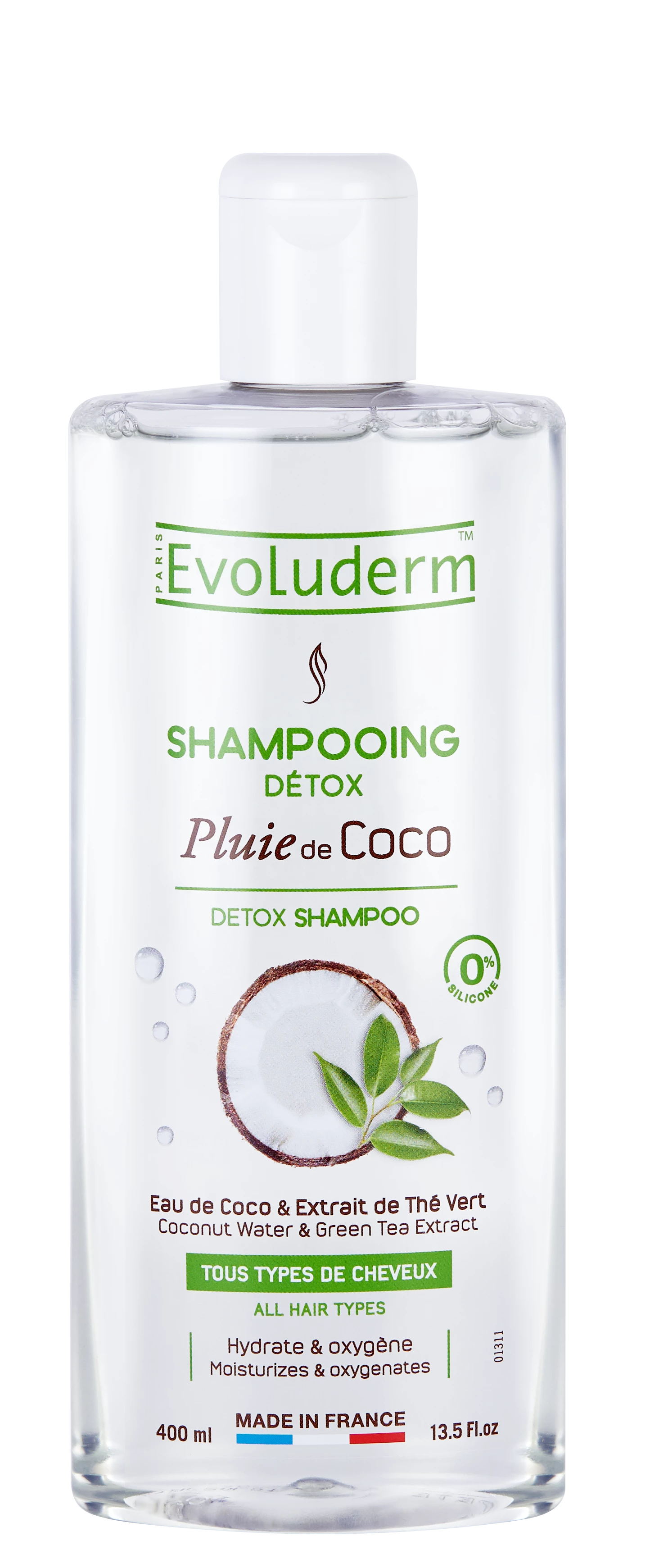 Shampooing detox Pluie de Coco 400ml - EVOLUDERM