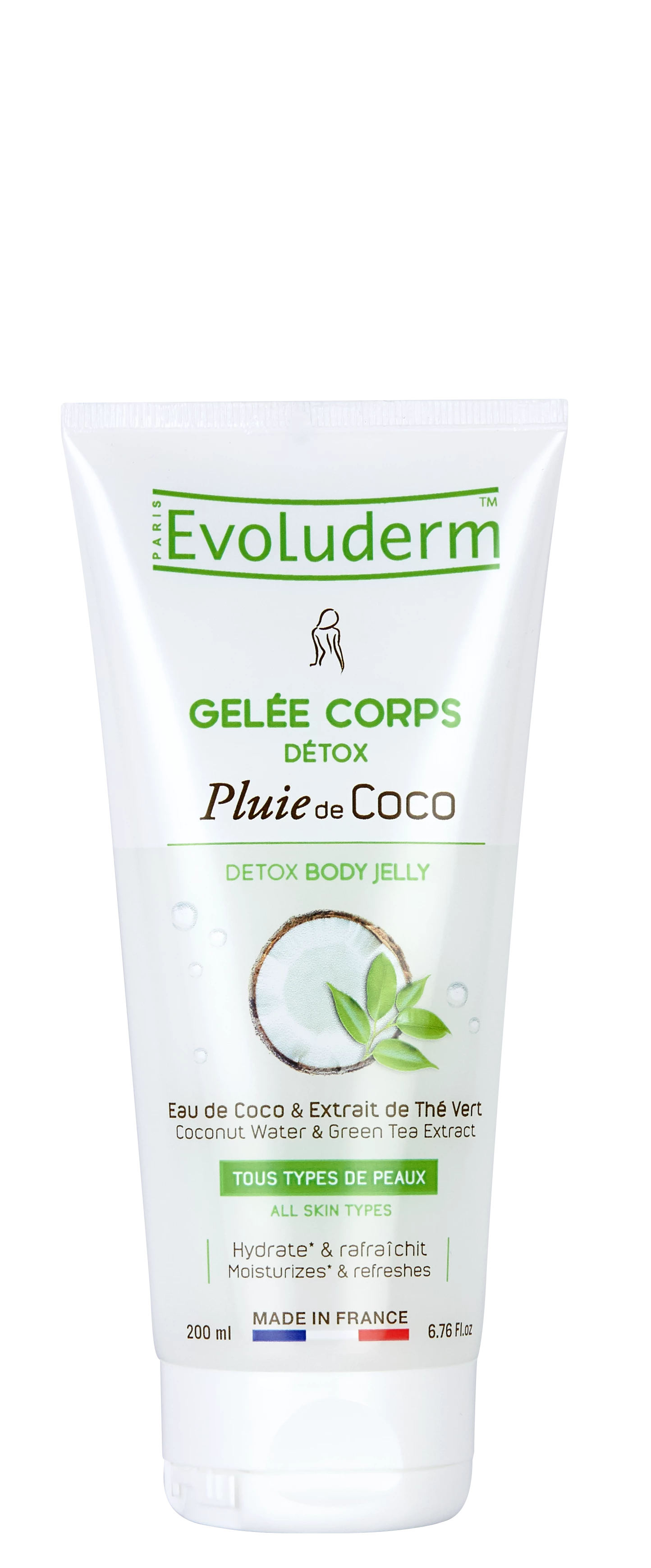 Geléia Corporal Detox Chuva de Coco, 200ml - EVOLUDERM