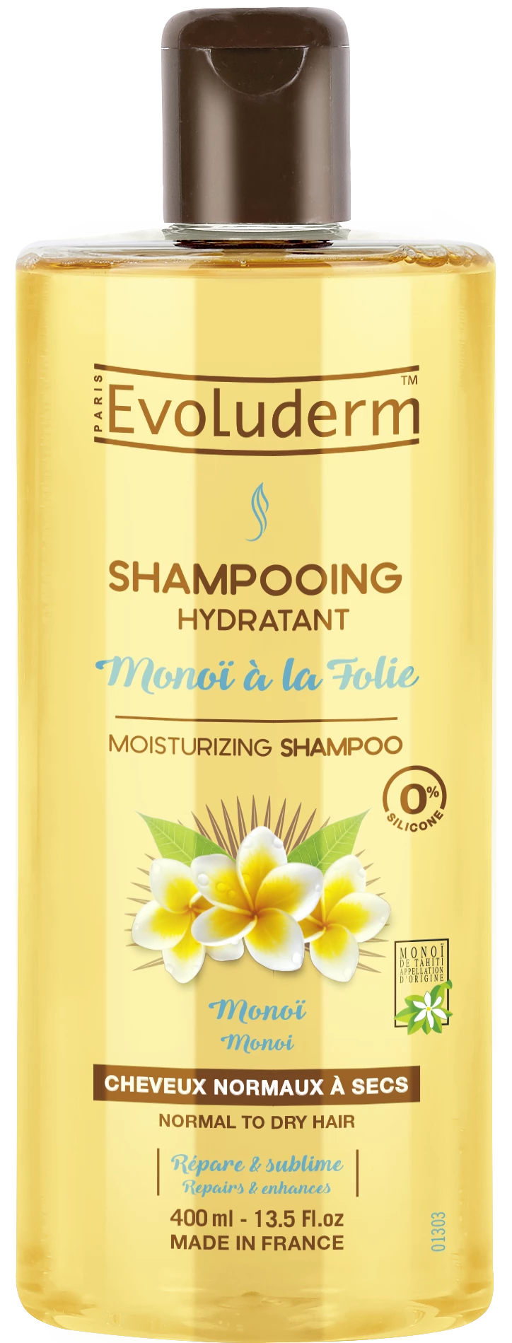 Shampooing Hydratant Monoi à la Folie, 400ml - EVOLUDERM