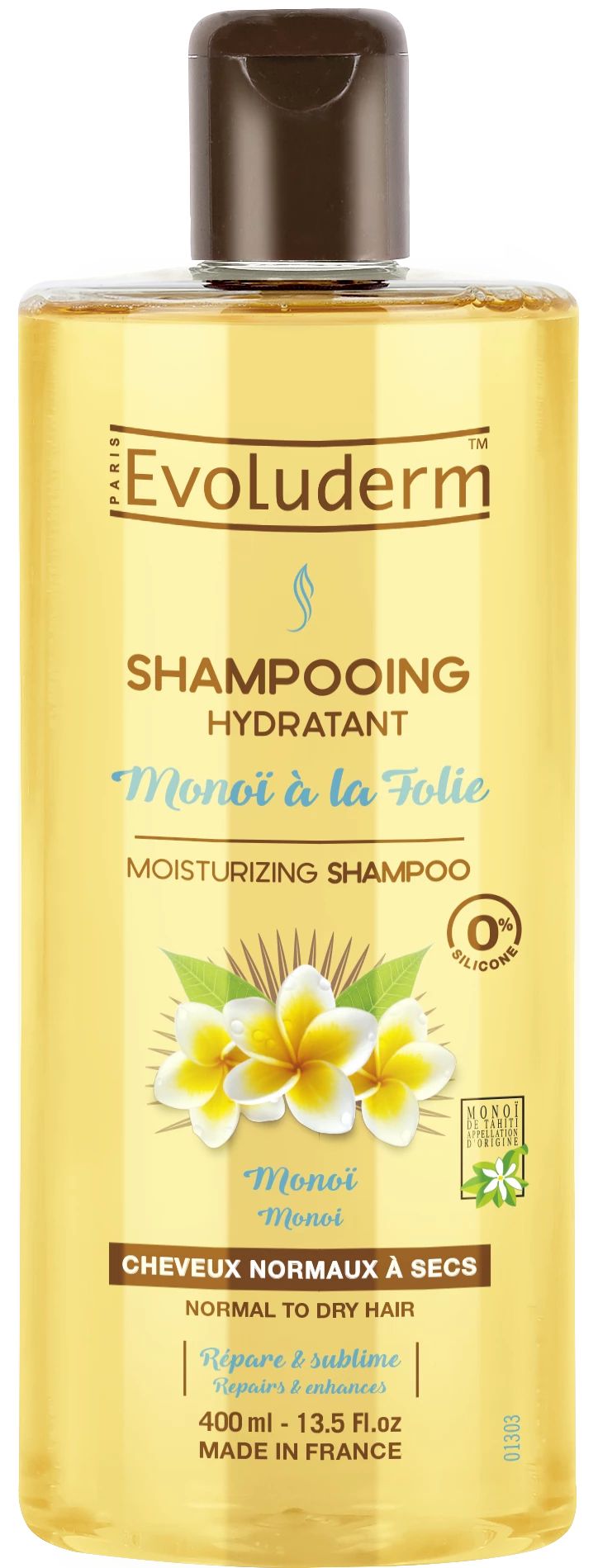 Champú Hidratante Monoi à la Folie, 400ml - EVOLUDERM