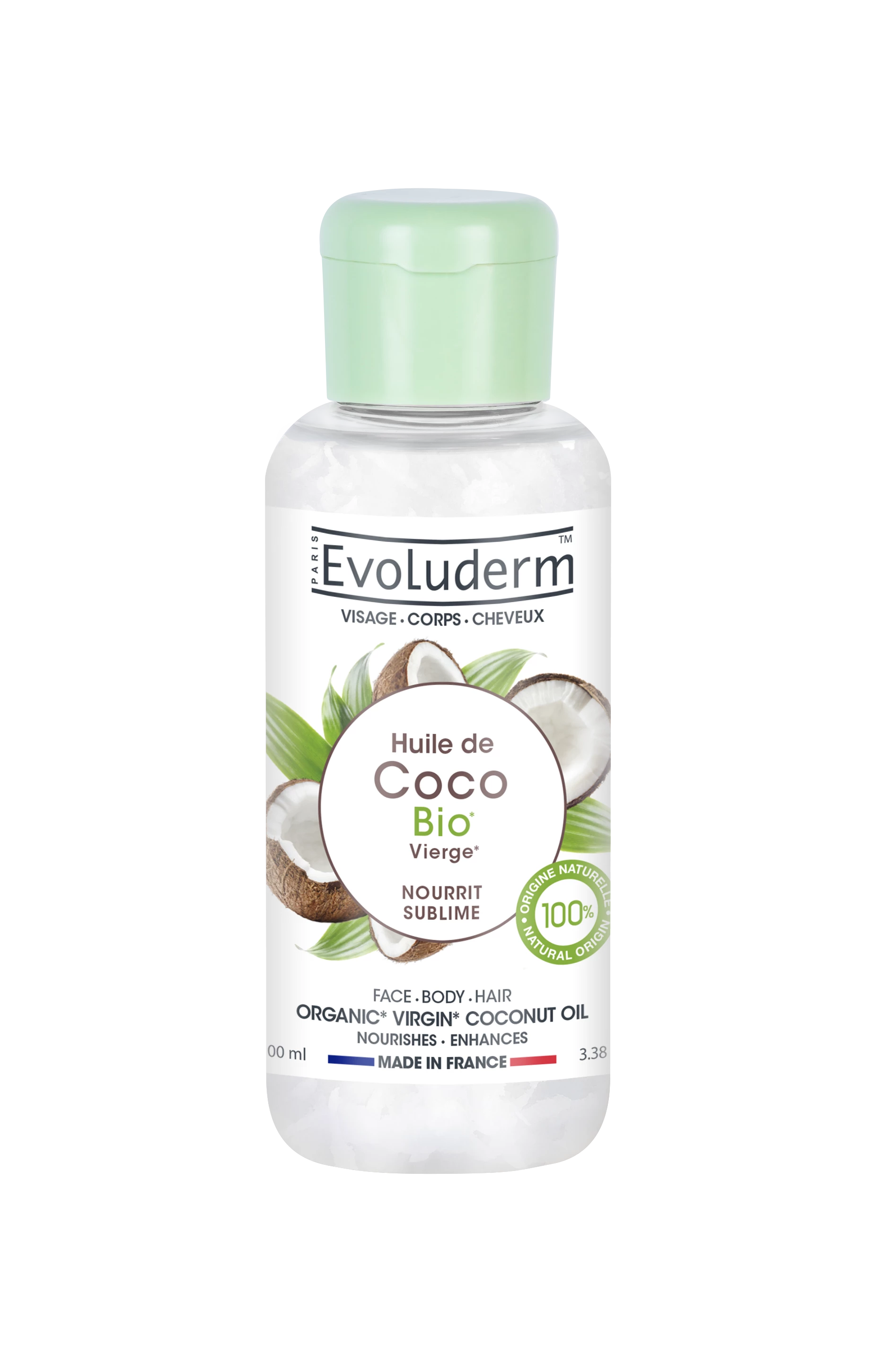 Organic virgin coconut oil 100ml - Evoluderm