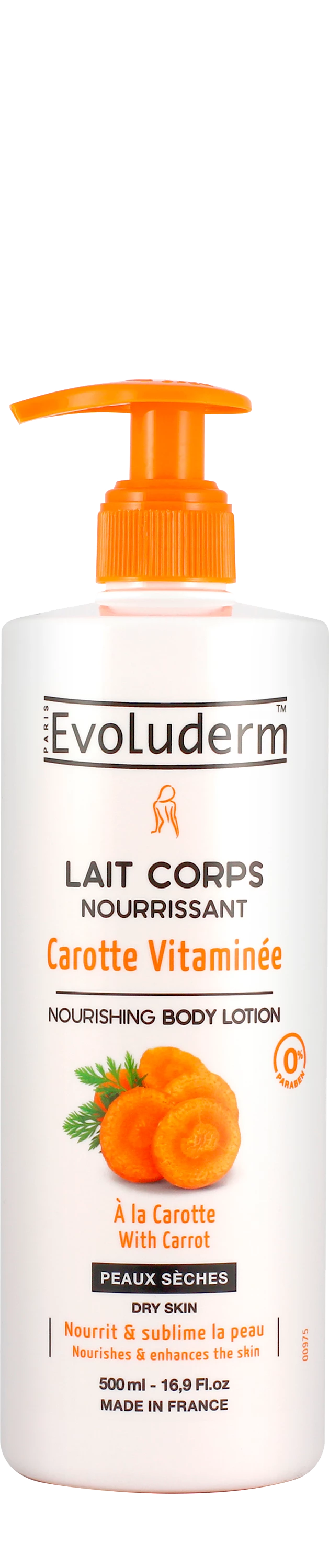Vitamin Carrot Nourishing Body Milk 500ml - Evoluderm