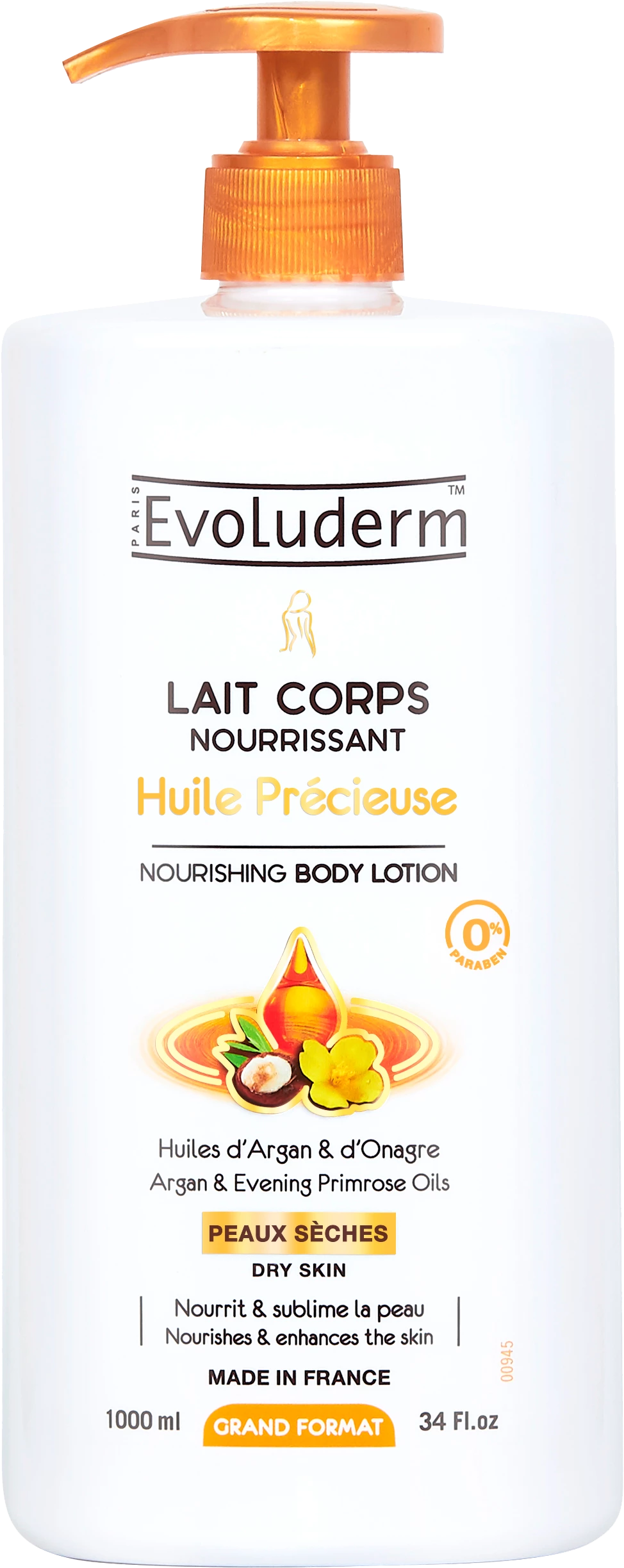 Lait Corps Ultra-nourrissant Huile Précieuse 1l - Evoluderm