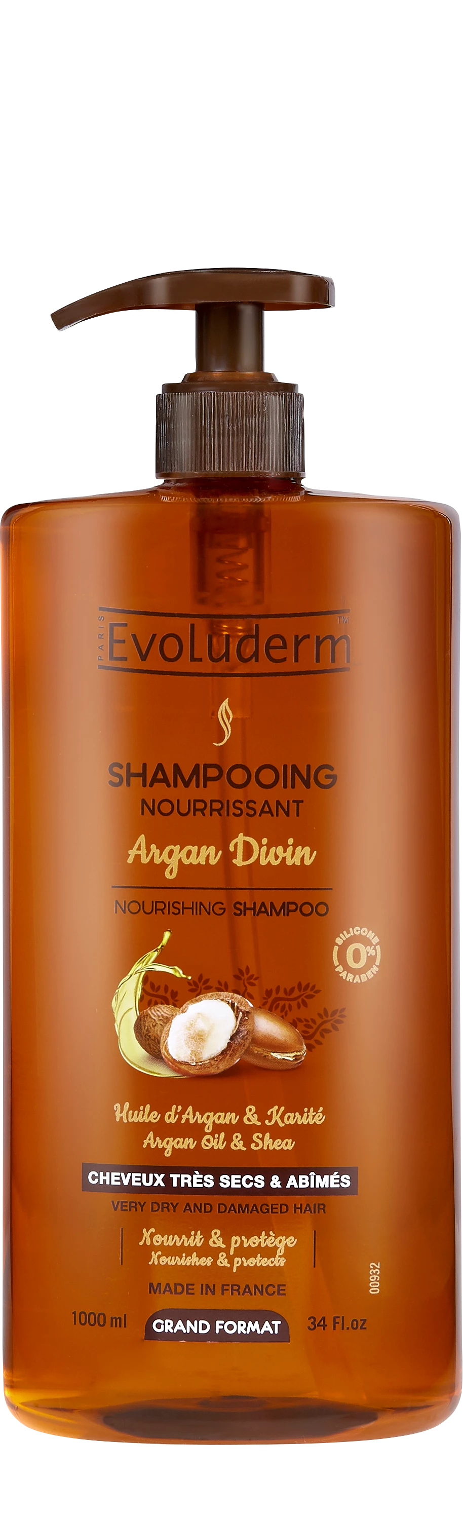 Göttliches Argan-Nährshampoo, 1 l - EVOLUDERM