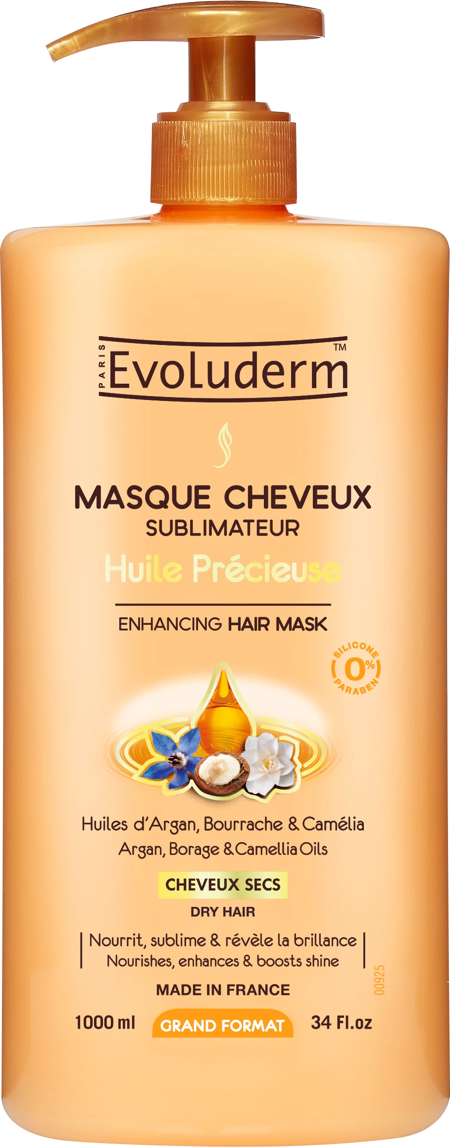 Masque Capillaire Huile Précieuse, 1L - EVOLUDERM