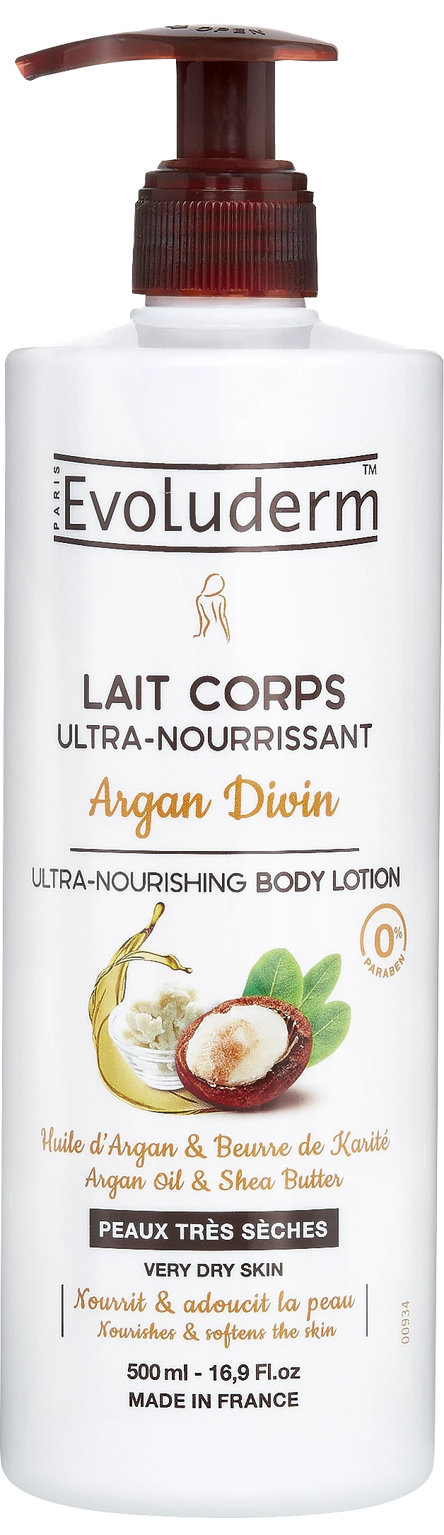 Lait Corps Ultra-nourrissant Huile Précieuse 500ml - Evoluderm