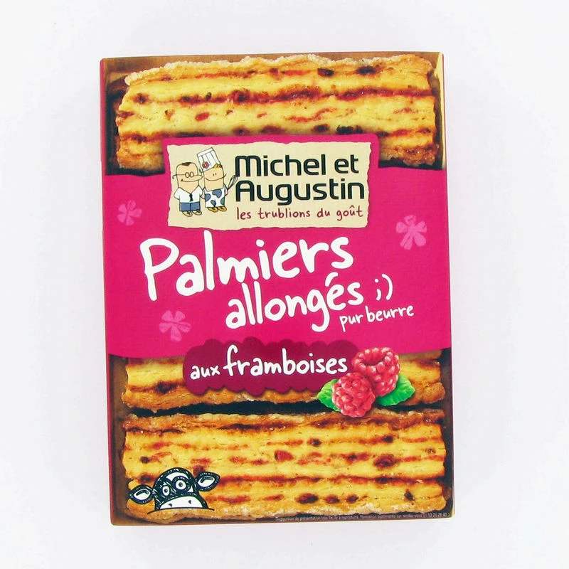 Palmiers allongés aux framboise 120g - MICHEL ET AUGUSTIN