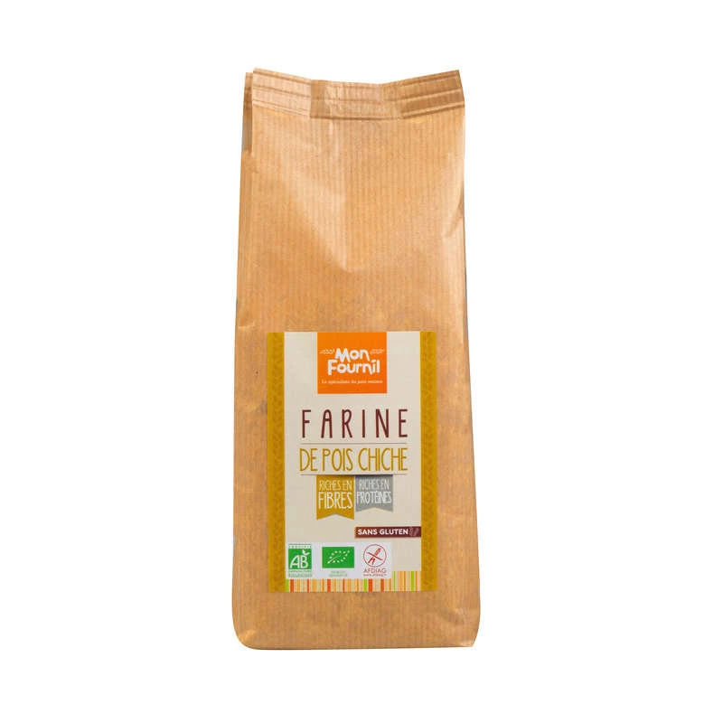 Biologisch glutenvrij kikkererwtenmeel 500g - MON FOURNIL