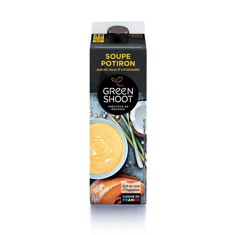Soupe Potiron, Lait de Coco & Citronnelle 1L - GREENSHOOT