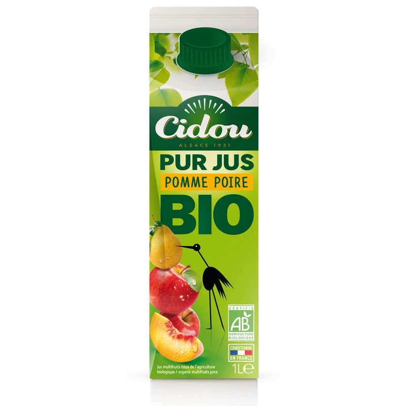 Pure organic apple/pear juice 1L - CIDOU
