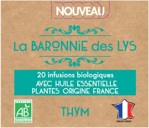 Infusion with Thyme Essential Oils, x20, 30g - LA BARONNIE DES LYS