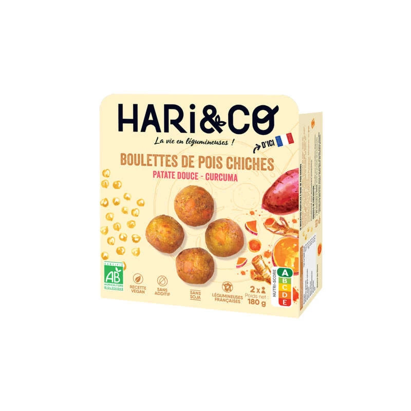 Chickpea ballsSweet potatoTurmeric 180g - HARI&CO