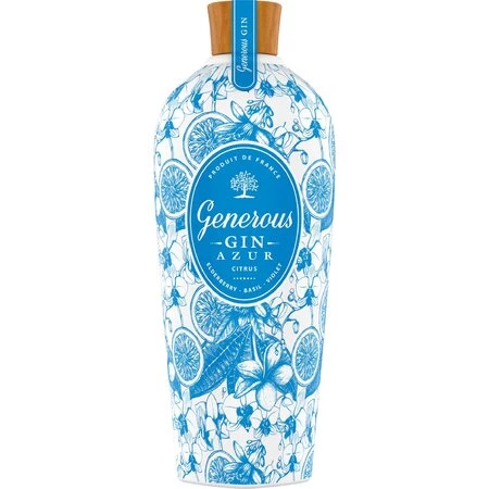 Gin Azur, 40°, bouteille de 70cl, GENEROUS